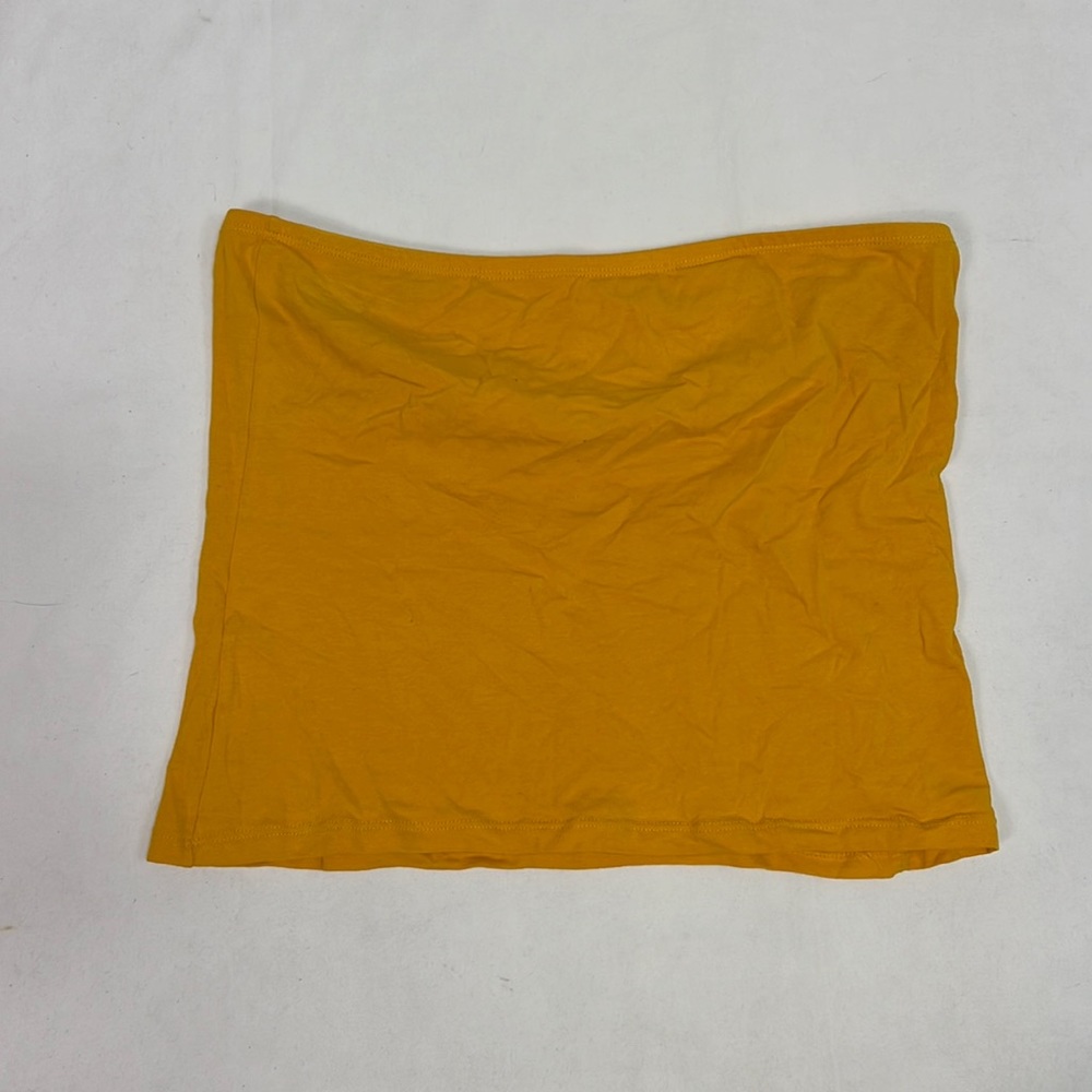 #1999 Splash Mustard Yellow Women’s Strapless Crop Top | Size: L